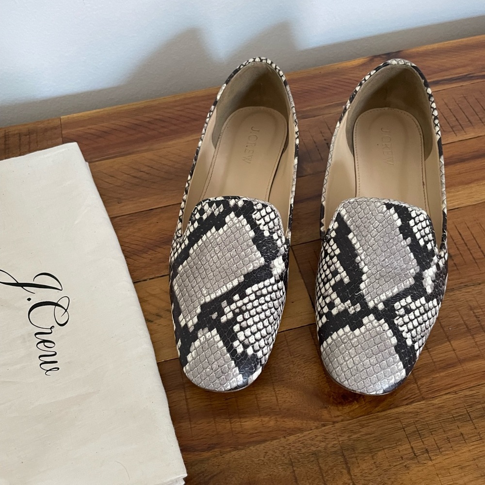 J.Crew Snakeskin Leather Flats/Loafers